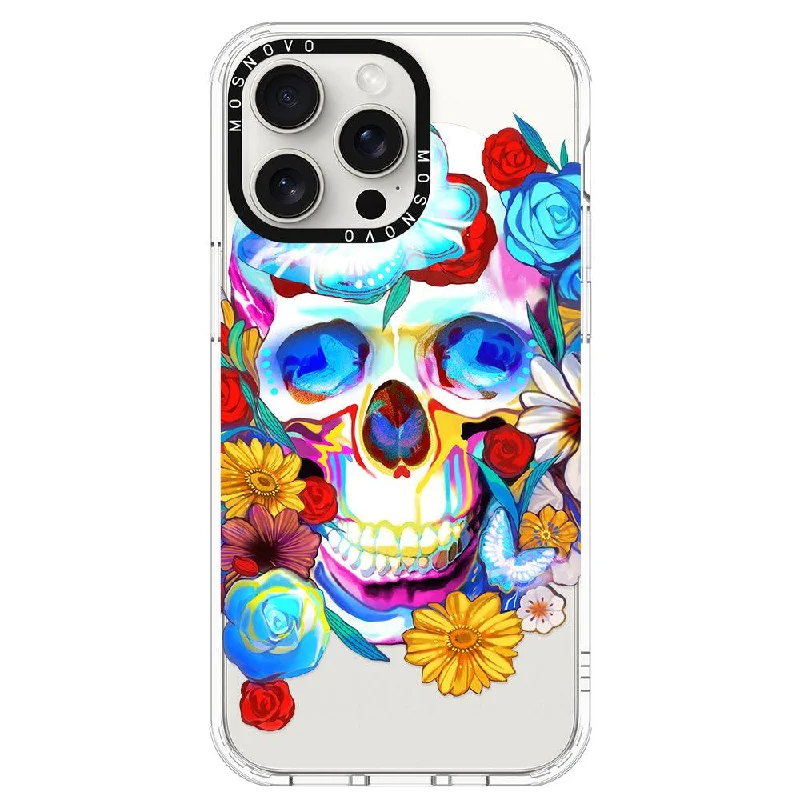 Sugar Flower Skull Phone Case - iPhone 15 Pro Max Case