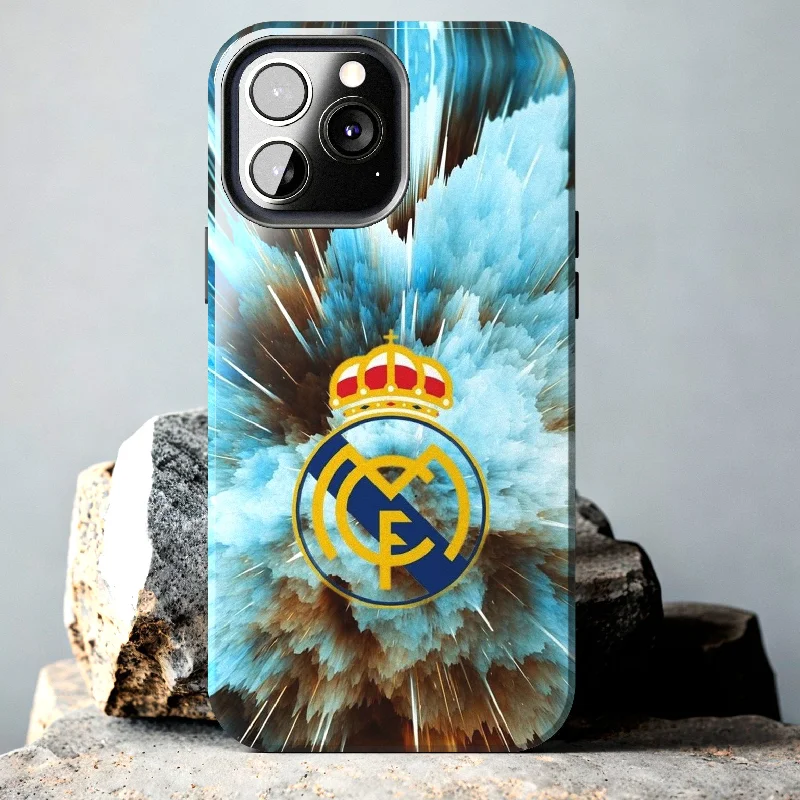 New Real Madrid High Quality Tough Phone Case for iPhone 15 14 13 12 Series