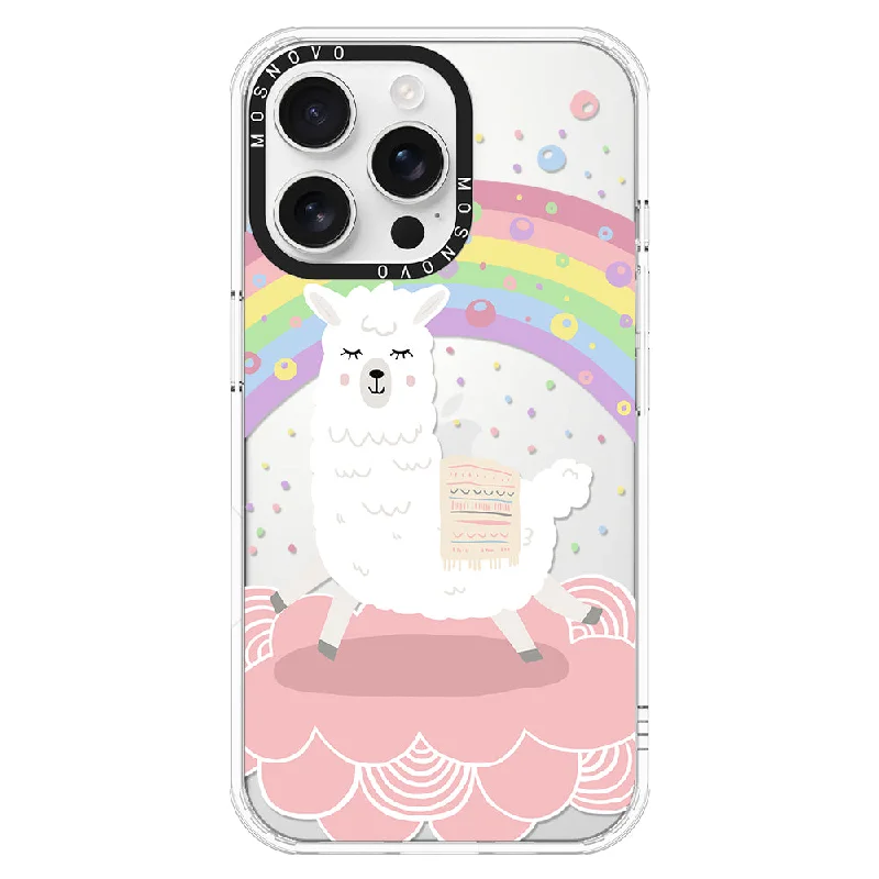 Pastel Rainbow Llama Phone Case - iPhone 16 Pro Max Case