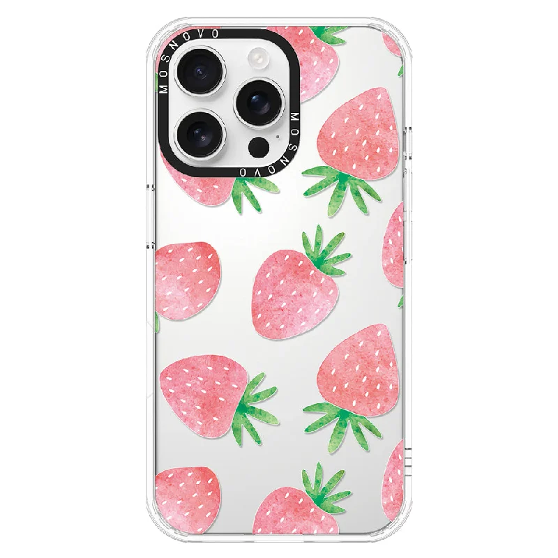 Pastel Strawberry Phone Case - iPhone 16 Pro Max Case