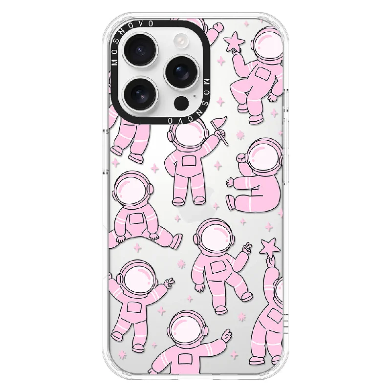 Pink Astronaut Phone Case - iPhone 16 Pro Max Case