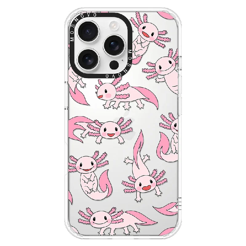 Pink Axolotl Phone Case - iPhone 16 Pro Max Case