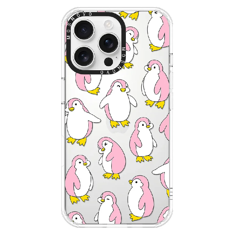 Pink Penguins Phone Case - iPhone 16 Pro Max Case