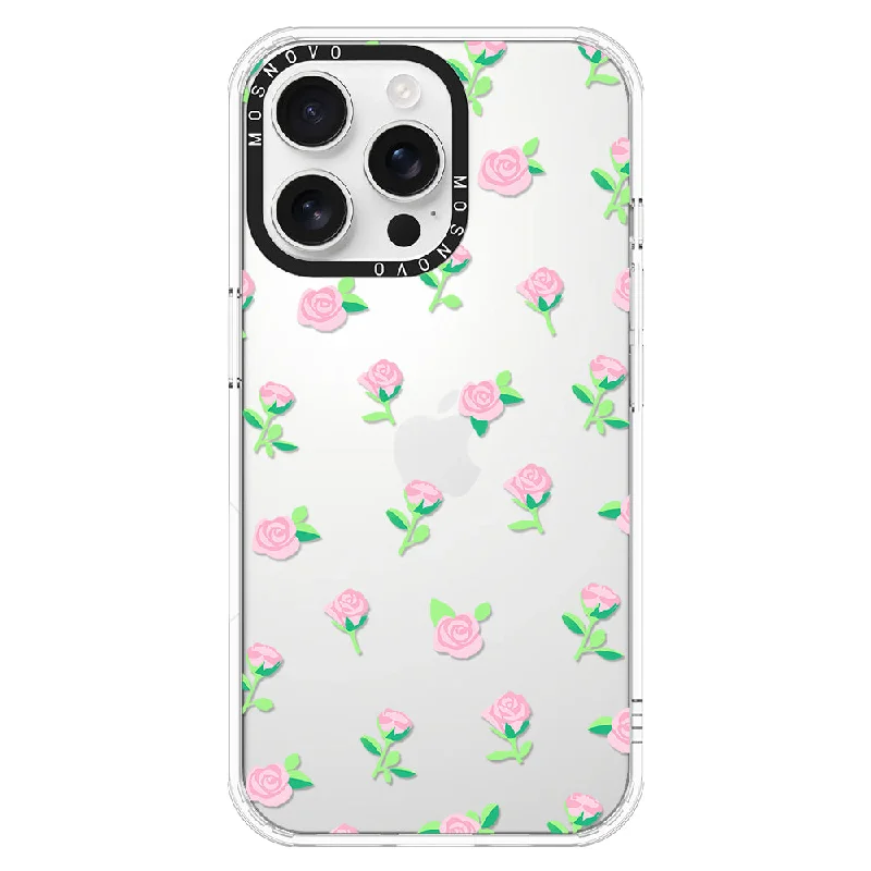 Pink Rose Floral Phone Case - iPhone 16 Pro Max Case