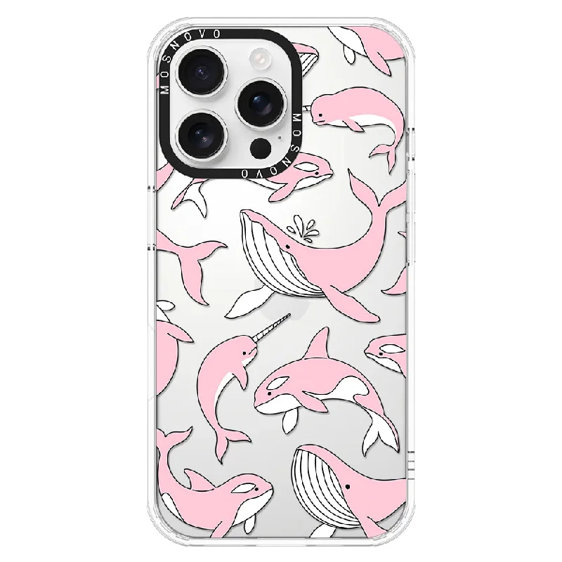 Pink Whales Phone Case - iPhone 16 Pro Max Case