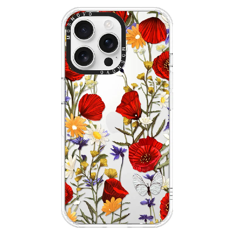 Poppy Floral Phone Case - iPhone 16 Pro Max Case