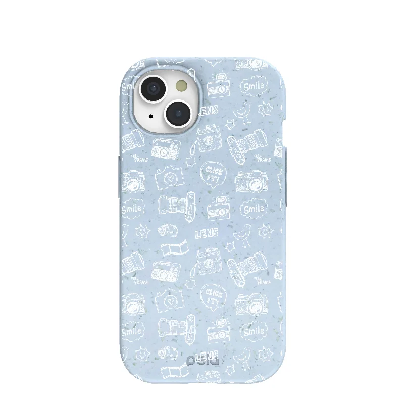 Powder Blue Camera Craze iPhone 15 Case