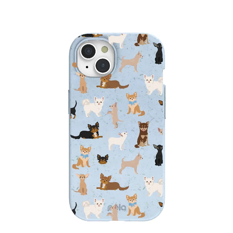 Powder Blue Chihuahua Charms iPhone 15 Case