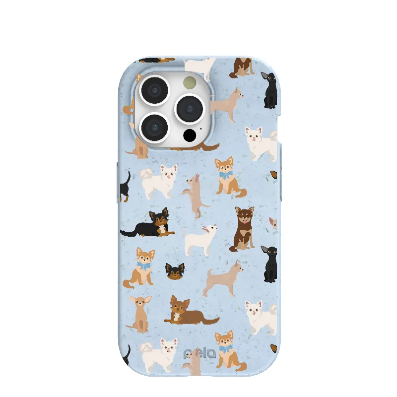 Powder Blue Chihuahua Charms iPhone 15 Pro Case