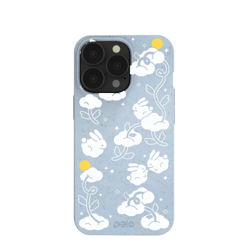 Powder Blue Fluffy Flower iPhone 13 Pro Case