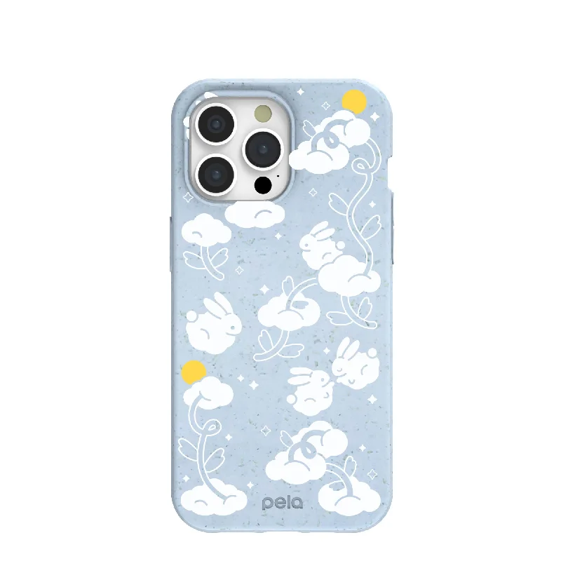 Powder Blue Fluffy Flower iPhone 15 Pro Max Case