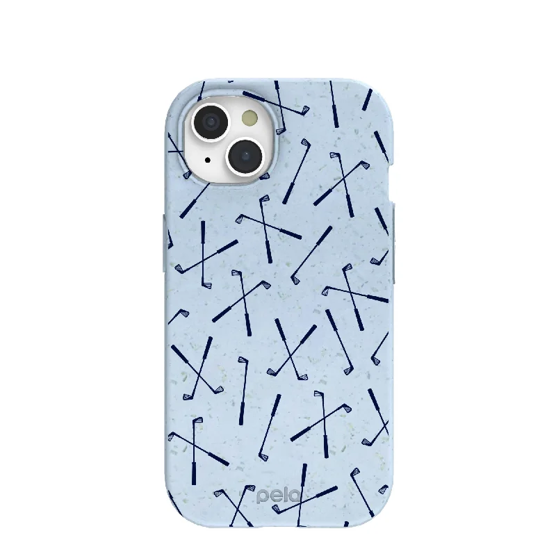 Powder Blue Golf Clubs iPhone 15 Case