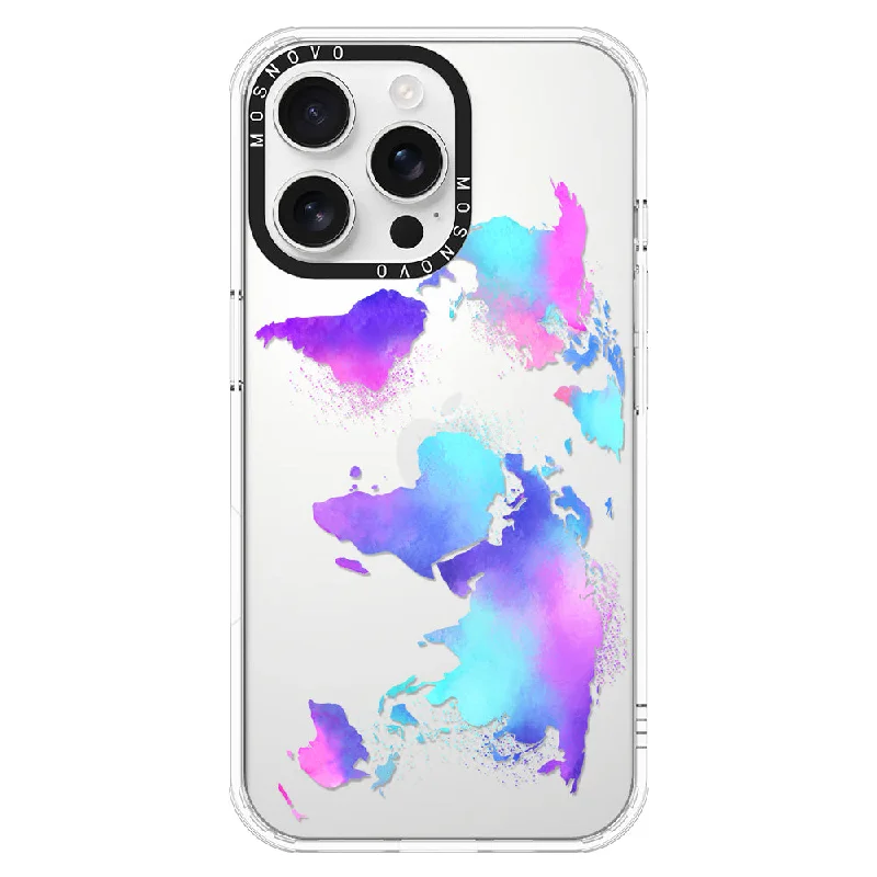 Psychedelic World Map Phone Case - iPhone 16 Pro Max Case