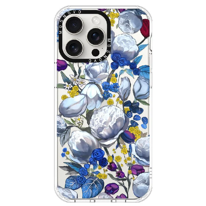 Purple Blue Floral Phone Case - iPhone 15 Pro Max Case