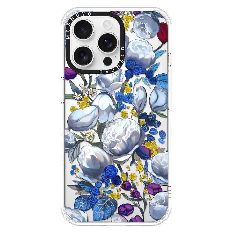 Purple Blue Floral Phone Case - iPhone 16 Pro Max Case