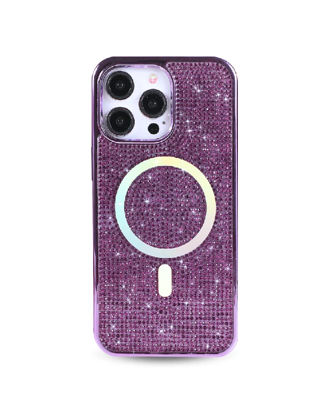 Purple Crystal Glam MagSafe Phone Case