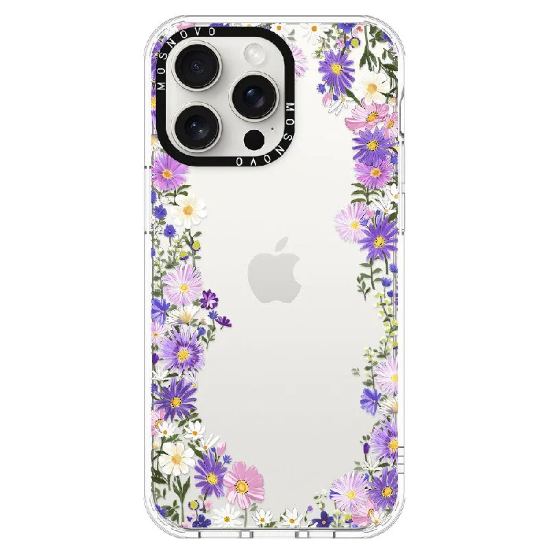 Purple Daisy Garden Phone Case - iPhone 15 Pro Max Case