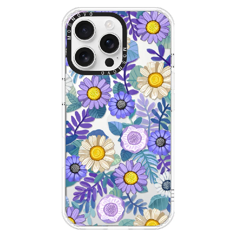 Purple Floral Phone Case - iPhone 16 Pro Max Case