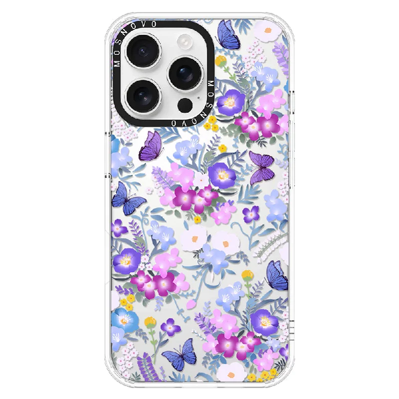 Purple Peri Nemophila Flower Phone Case - iPhone 16 Pro Max Case