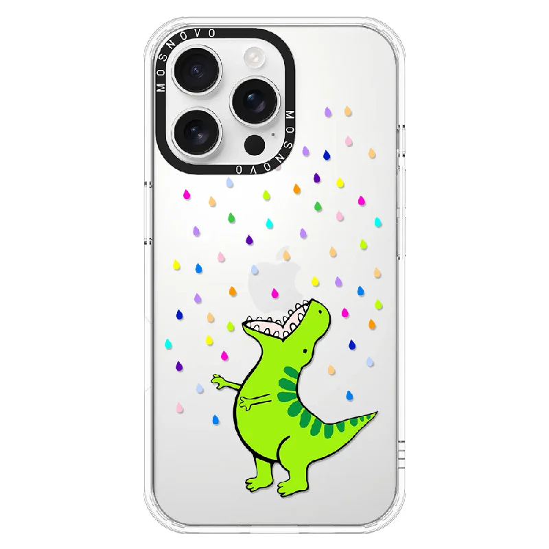 Rainbow Dinosaur Phone Case - iPhone 16 Pro Max Case