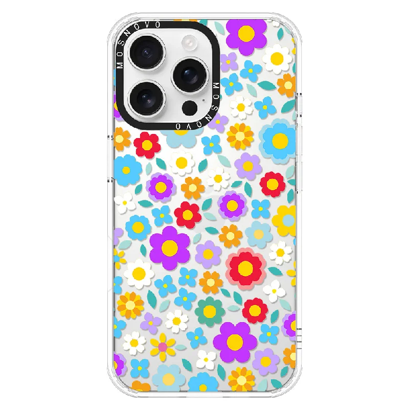 Retro Flower Phone Case - iPhone 16 Pro Max Case