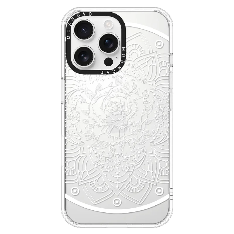 Rose Mandala Phone Case - iPhone 16 Pro Max Case