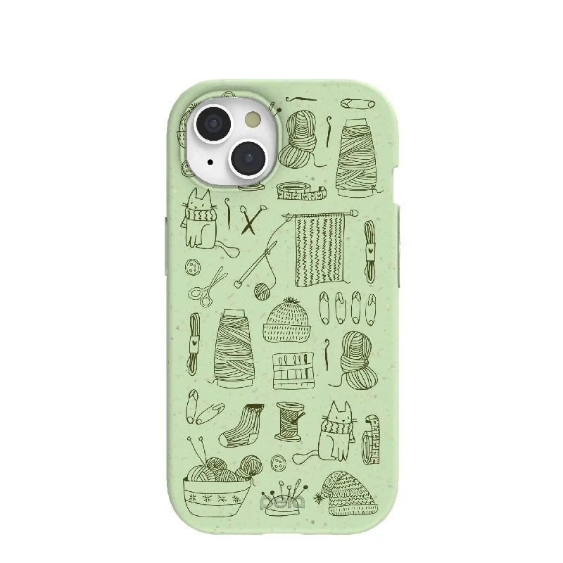 Sage Green Knit Nook iPhone 15 Case