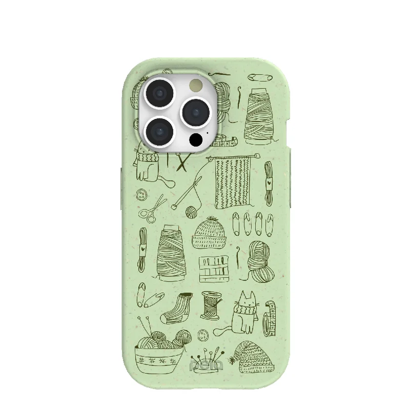 Sage Green Knit Nook iPhone 15 Pro Case