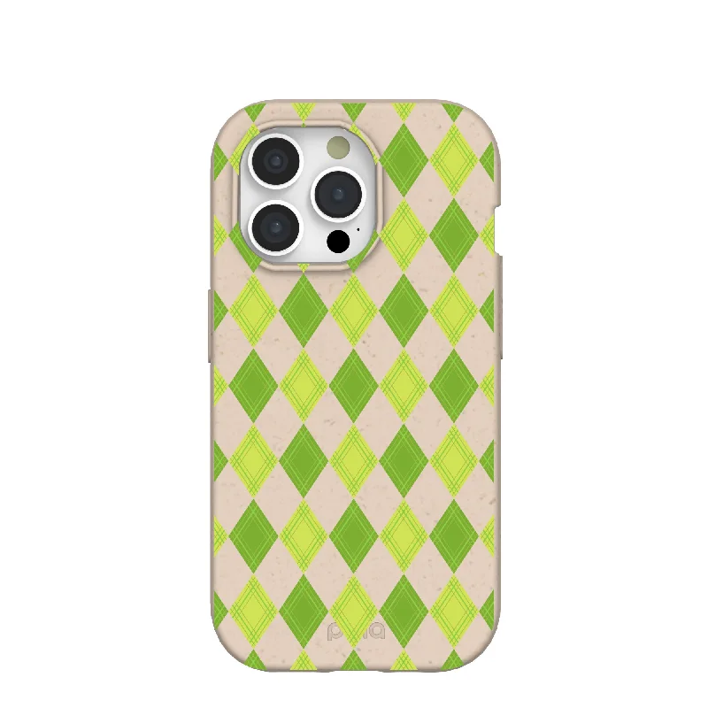 Seashell Argyle iPhone 15 Pro Case