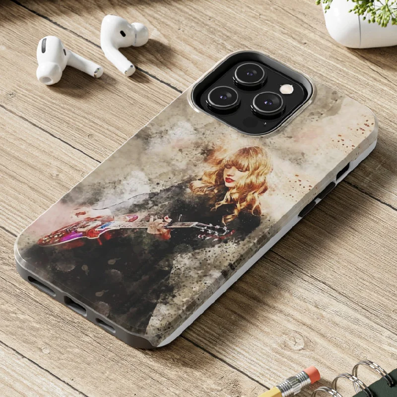 She's Playing the Guitar Passionately Featured Tough Phone Case for iPhone 15 14 13 Series