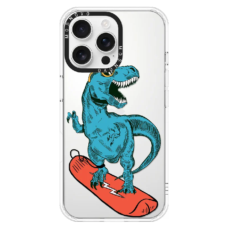 Surfing Dinosaur Phone Case - iPhone 16 Pro Max Case