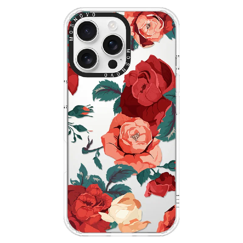 Vintage Red Rose Phone Case - iPhone 16 Pro Max Case