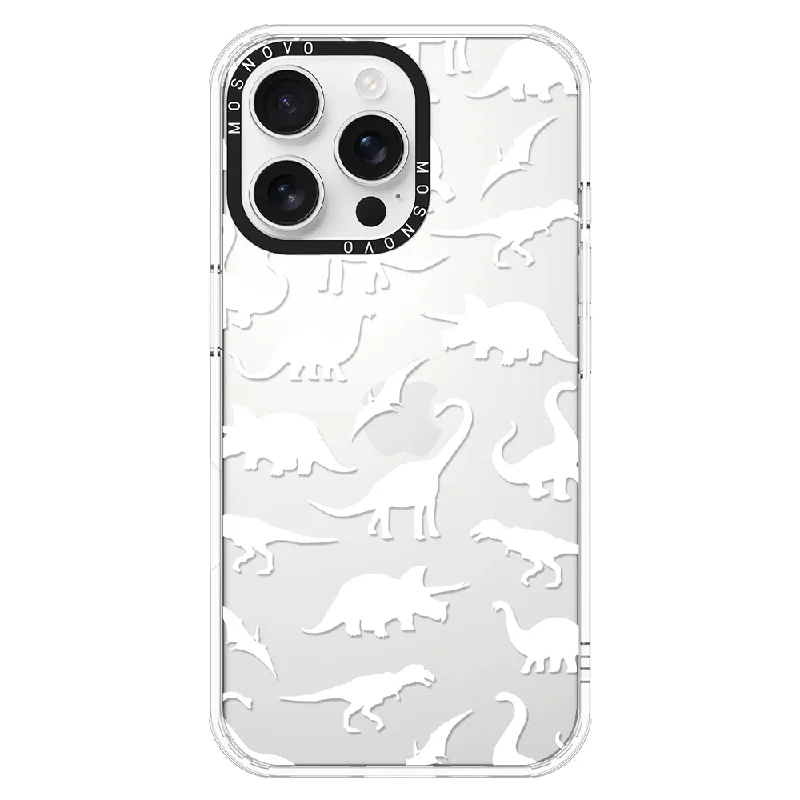 White Dinosaur Phone Case - iPhone 16 Pro Max Case