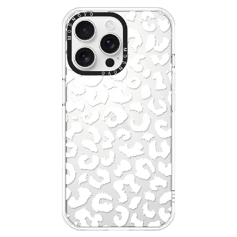 White Leopard Phone Case - iPhone 16 Pro Max Case