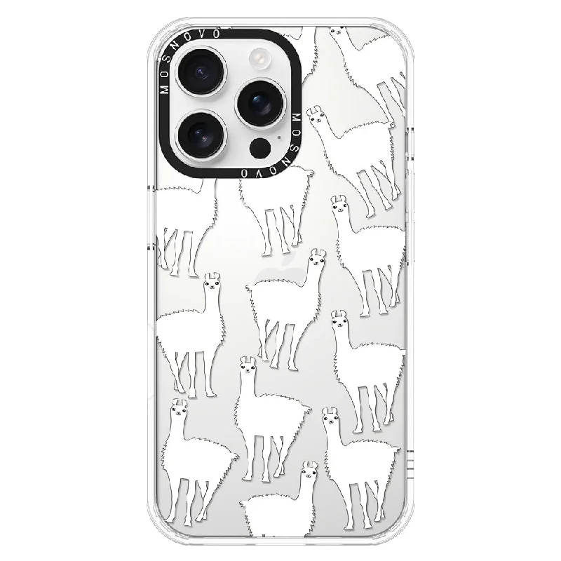 White Llama Phone Case - iPhone 16 Pro Max Case