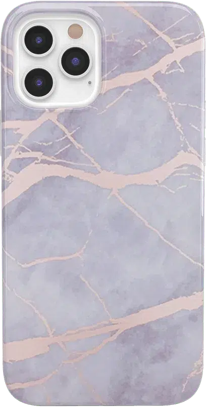 Touch of Lavender | Lavender Gray & Rose Gold Marble Case