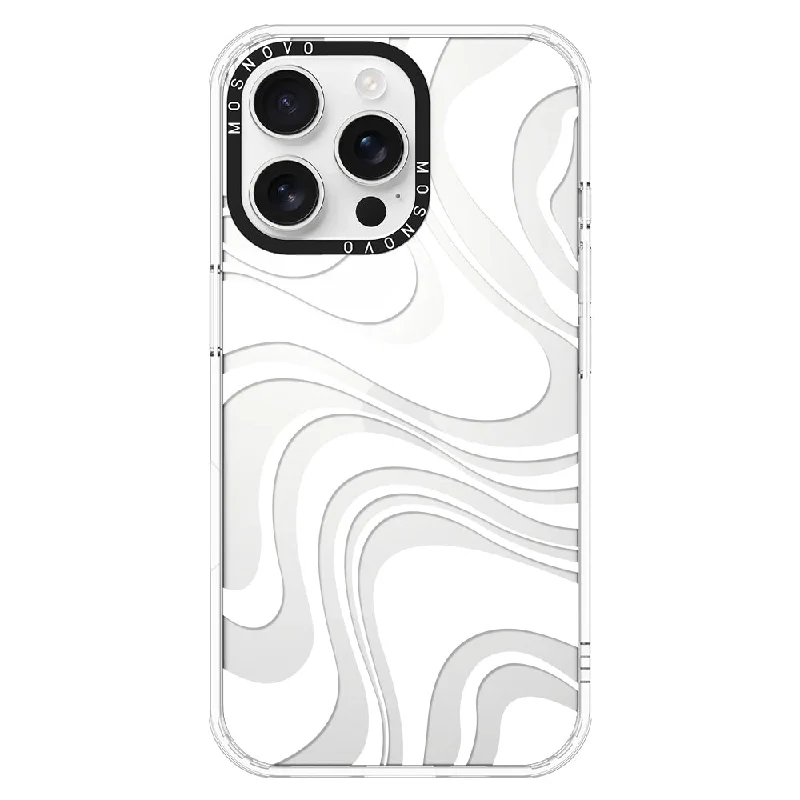 White Swirl Phone Case - iPhone 16 Pro Max Case