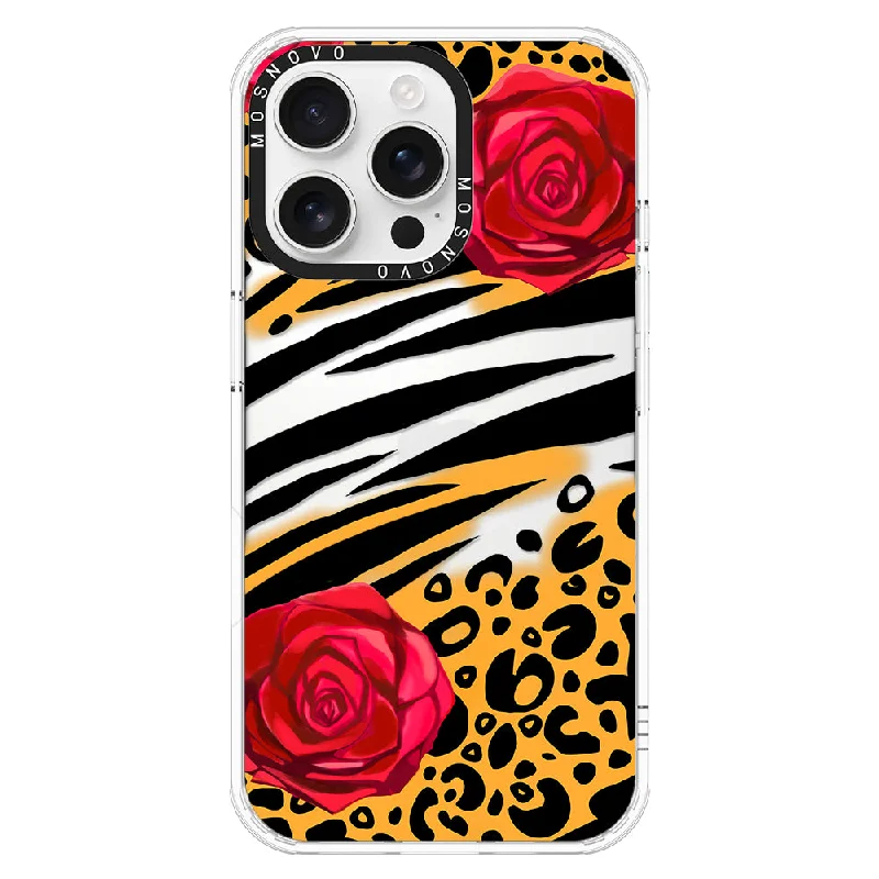 Wild Floral Leopard Phone Case - iPhone 16 Pro Max Case