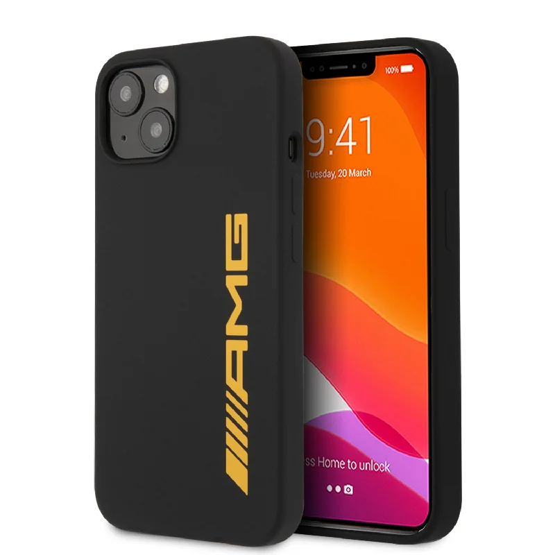 iPhone 13 - Silicone Black Big Logo Design - AMG-