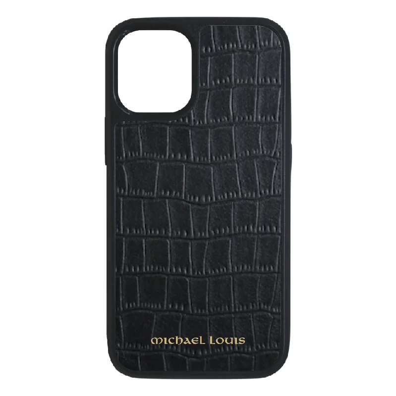 Black Croc iPhone 14 Case