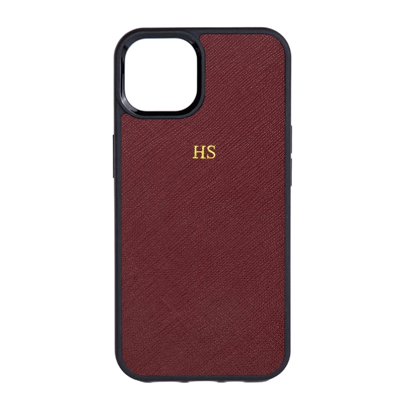 Burgundy - iPhone 13 Series Saffiano Phone Case