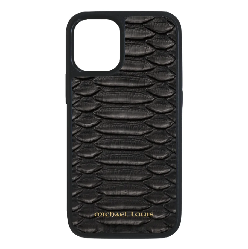 Genuine Black Python iPhone 13 Mini Case