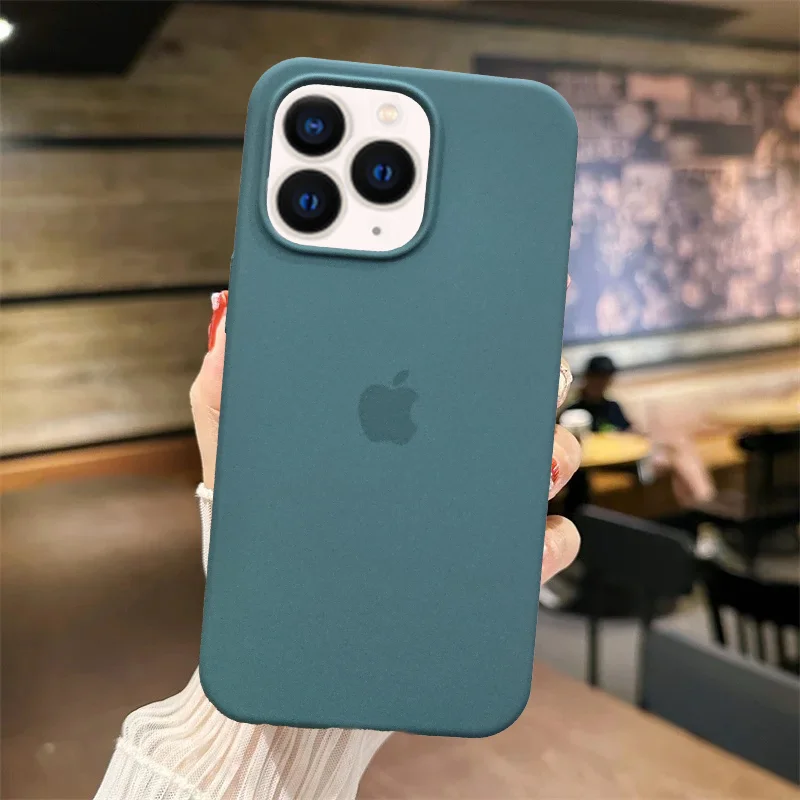 iPhone 13 Pro Premium Logo Silicon Case - Green