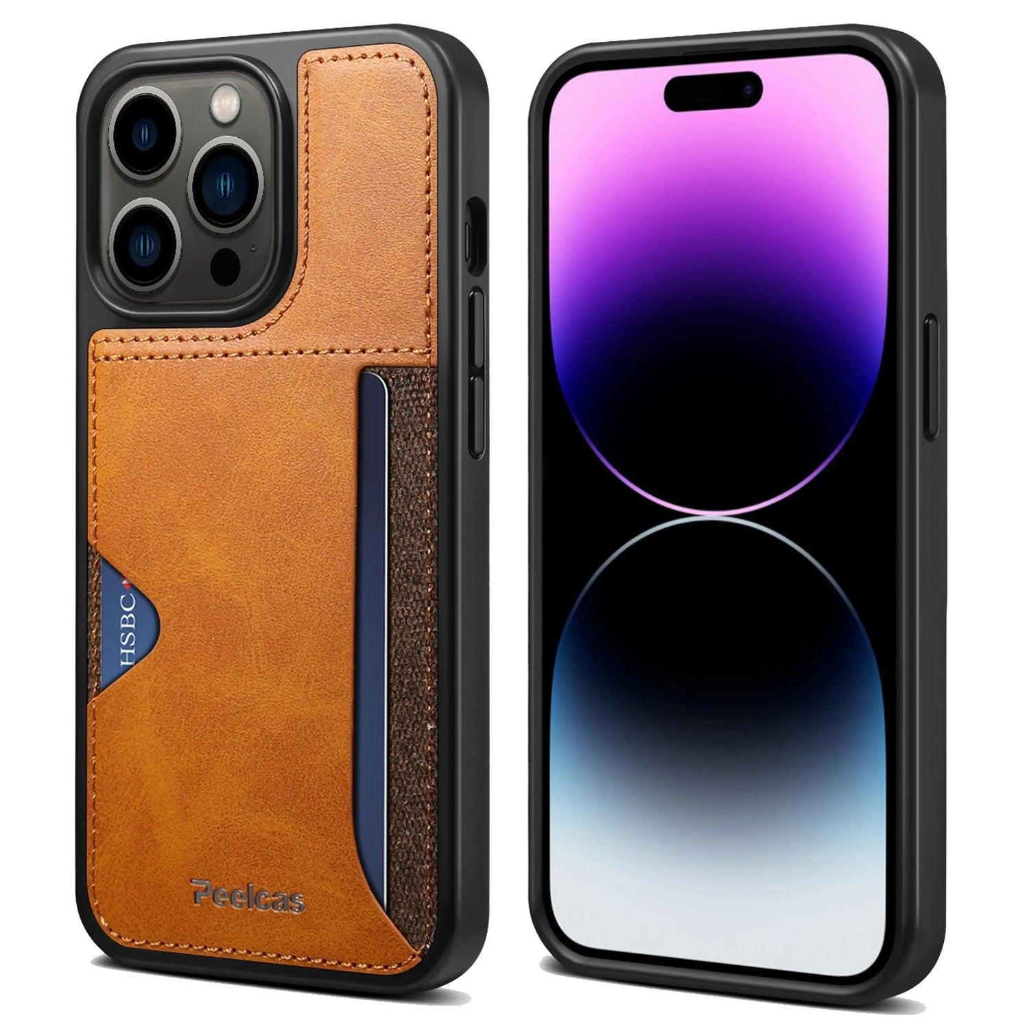 Leather Case for iPhone 14 Pro Max 13 Pro 11 12 Drop Protection Card Holder Anti-knock Cell Phone Bag for Iphone 14 Plus