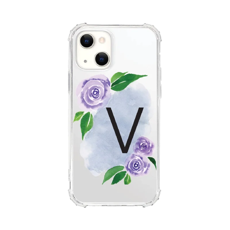 OTM Monogram iPhone 14 Plus Clear Tough Edge Phone Case, Floral San Serif - X