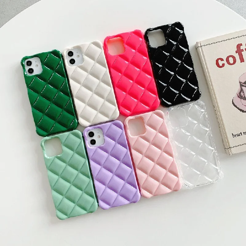 Us Lite Luxury Diamond Texture Soft Jelly Candy Silicone Case for iPhone 14 Plus Pro Max