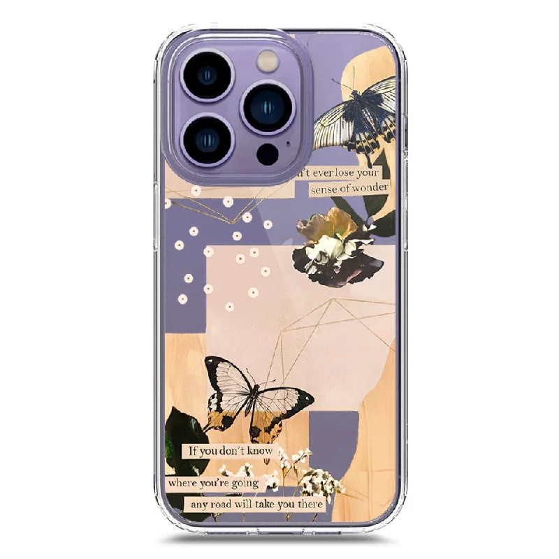 Aesthetic Butterfly Design - Design 4 - Soft Phone Case - Crystal Clear Case - iPhone 14 Pro