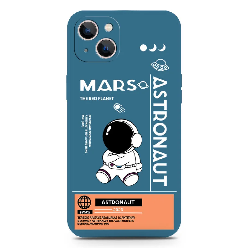 Astronaut Series Soft Phone Case - Silica Gel Case - Blue - iPhone 13 Mini