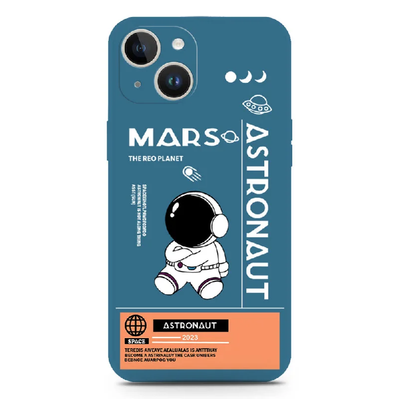 Astronaut Series Soft Phone Case - Silica Gel Case - Blue - iPhone 14