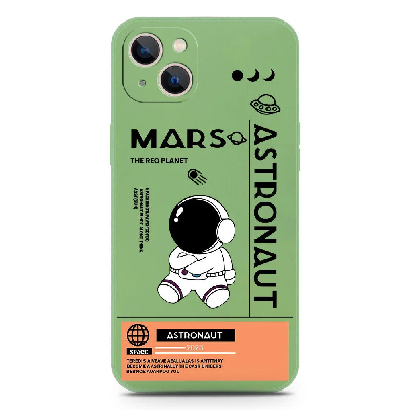 Astronaut Series Soft Phone Case - Silica Gel Case - LightGreen - iPhone 13 Mini